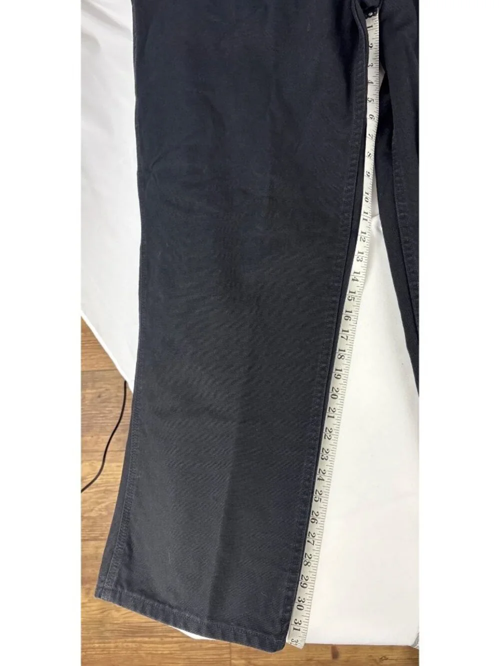 VTG Carhartt B11 Loose Fit Black Washed Duck Canvas Carpenter Work Pants 44x34